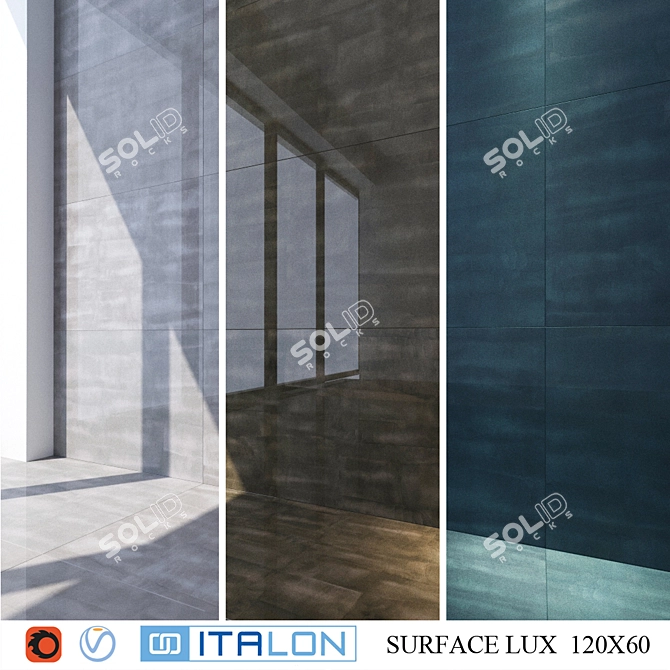 Elegant Luxe Italian Porcelain Tiles 3D model image 1