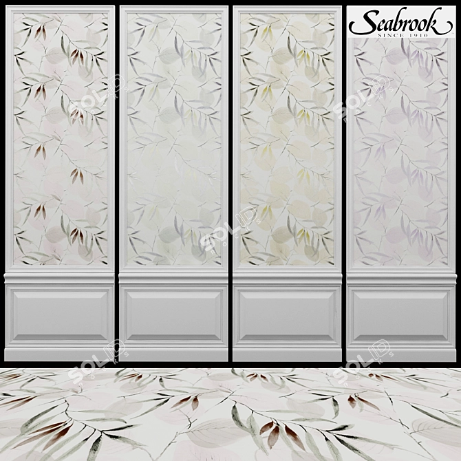 Seabrook CR-28: Romantique Collection, Acrylic Coated Nonwoven Wallpaper 3D model image 1