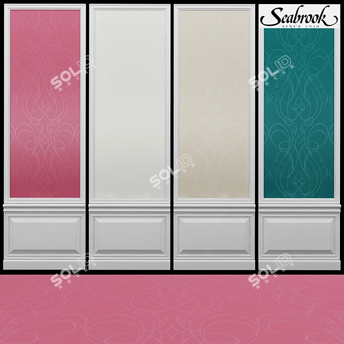 Seabrook Robinson-35: Intricate Acrylic Coated Wallpaper 3D model image 1