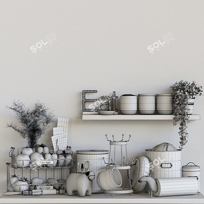 Nexr Food Set: Fruits, Vegetables, Pastries, Bread, Tomato, Potatoes 3D model image 2