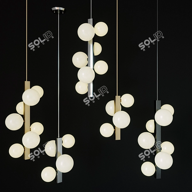 Grape Pendant Light with 4 or 7 Shades 3D model image 2