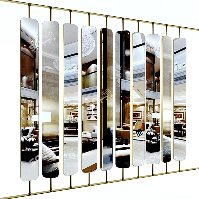 Versatile Decorative Partition 3D model image 1