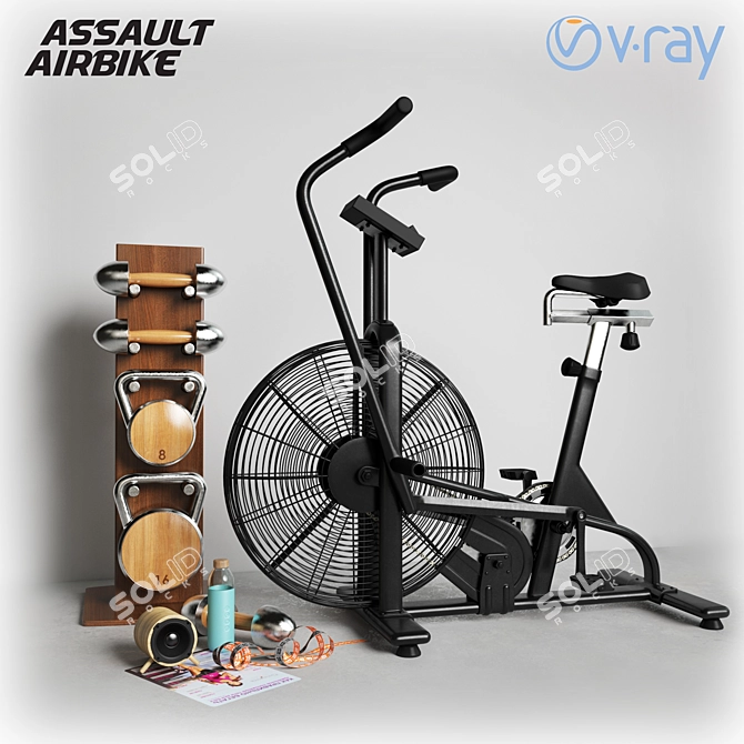 Title: Air Resistance Exercise Bike 3D model image 1