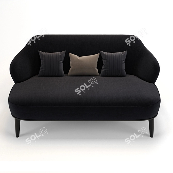 Contemporary Armless Sofa: Leslie Minotti 3D model image 2