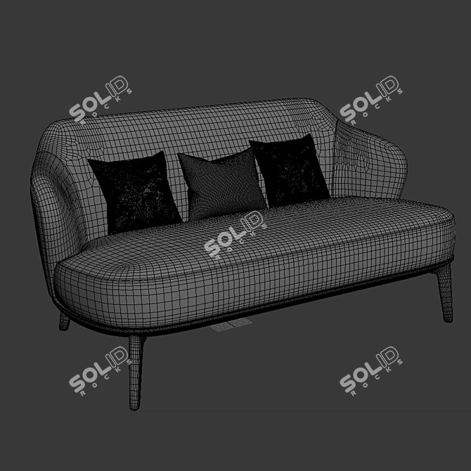 Contemporary Armless Sofa: Leslie Minotti 3D model image 3