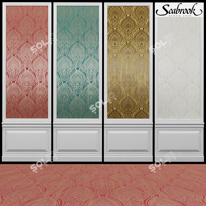 Seabrook Classica-1: Elegant Acrylic Coated Wallpaper 3D model image 1