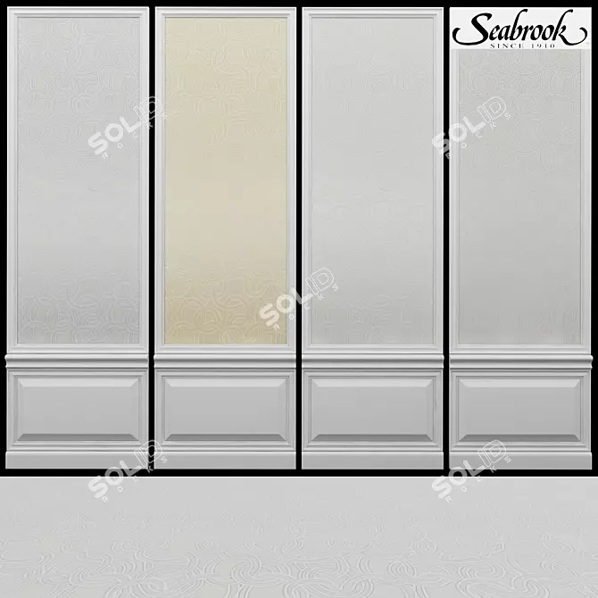 Seabrook Connoisseur-1: Elegant USA-Made Acrylic Coated Wallpaper 3D model image 1