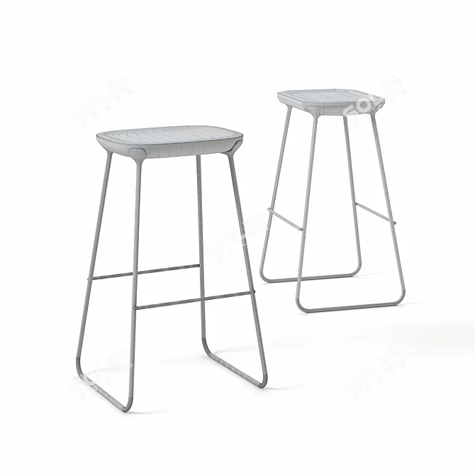 Elegant Bernhardt Barstool LAINE - Stylish Seating Solution 3D model image 2