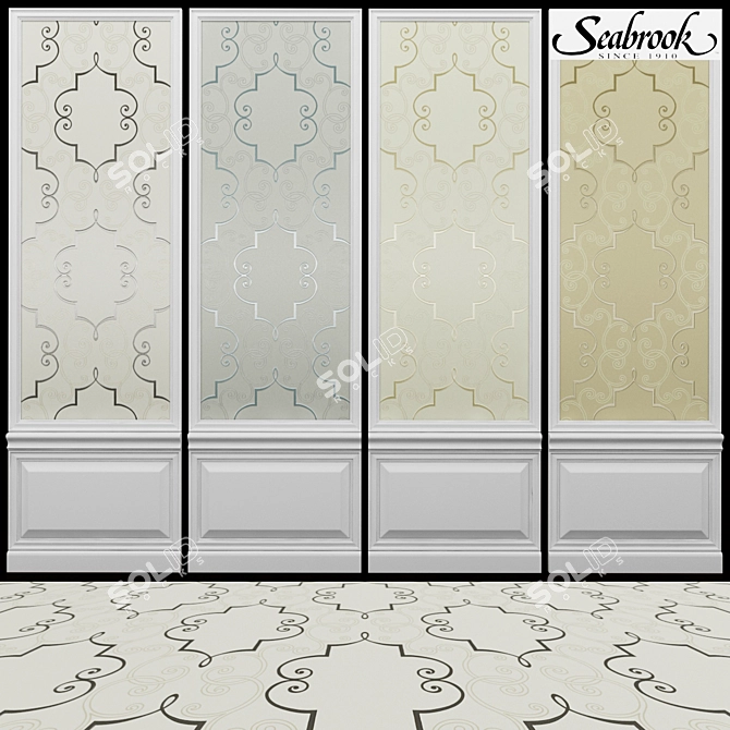 Seabrook Deco-2: Stunning Acrylic Coated Nonwoven Wallpaper 3D model image 1