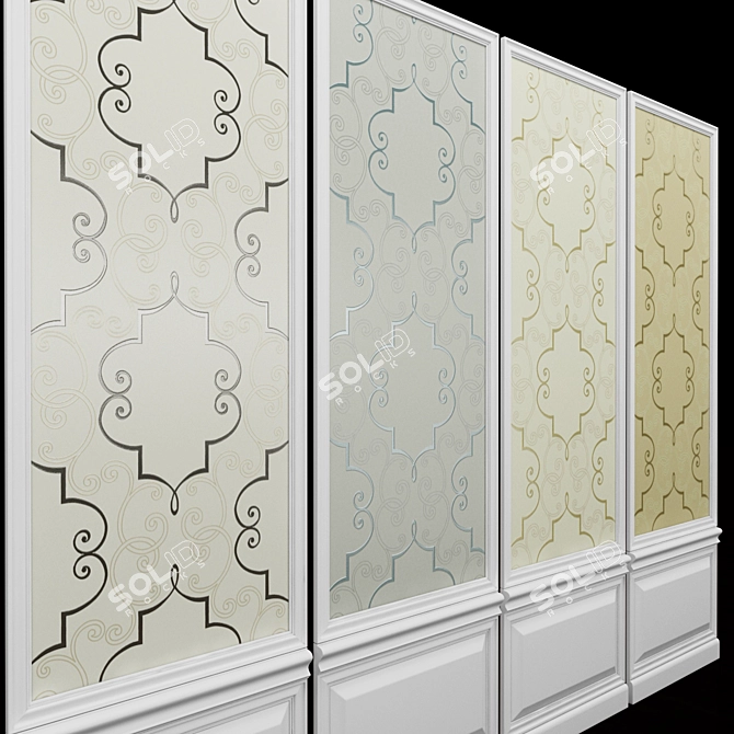 Seabrook Deco-2: Stunning Acrylic Coated Nonwoven Wallpaper 3D model image 2