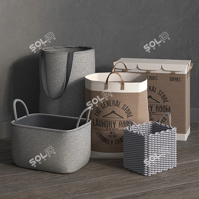 Realistic 3D Baskets 2: High Quality & Ready for V-Ray 3.40 3D model image 1