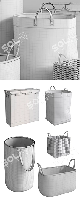 Realistic 3D Baskets 2: High Quality & Ready for V-Ray 3.40 3D model image 3