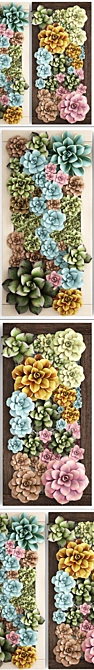 Echeveria Vertical Garden: Succulent Phytomodule 3D model image 2