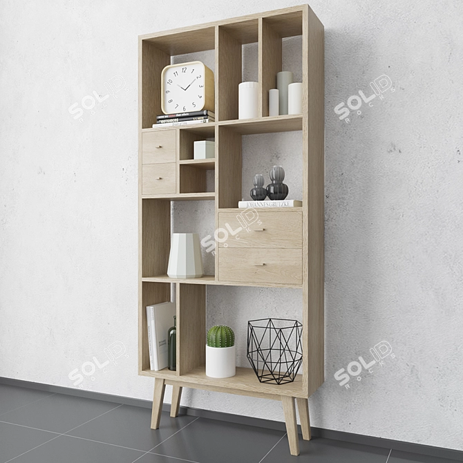 Rustic Loft Bar Shelf 3D model image 3