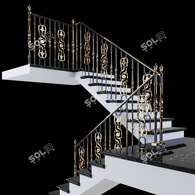 SecureStep Staircase with Handrails 3D model image 2
