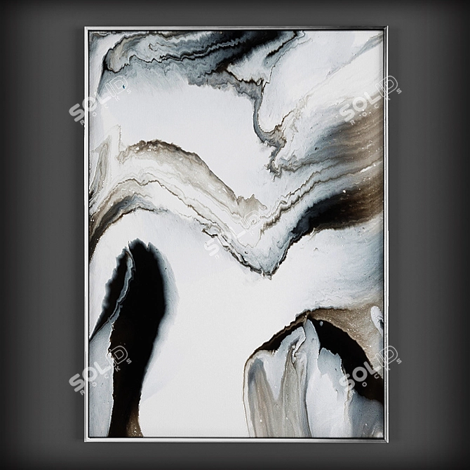 Elegant Marbled Wall Art Prints 3D model image 2