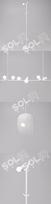 Elegant Avian Glow: Zhili Liu Bird Lamps 3D model image 2