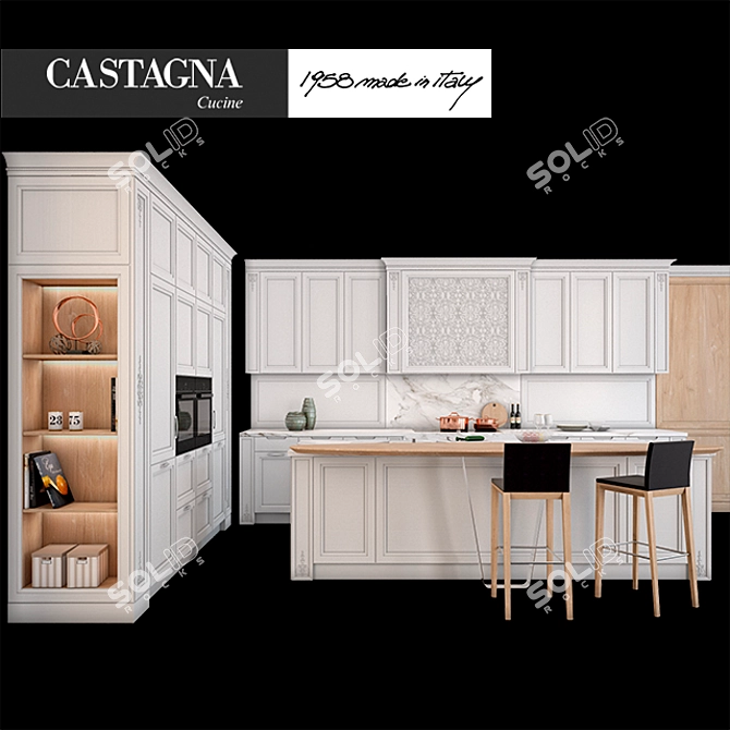 Princess by Castagna Cucine: Exquisite Luxury Kitchen 3D model image 1