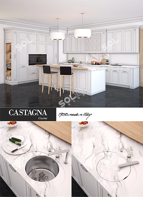 Princess by Castagna Cucine: Exquisite Luxury Kitchen 3D model image 2