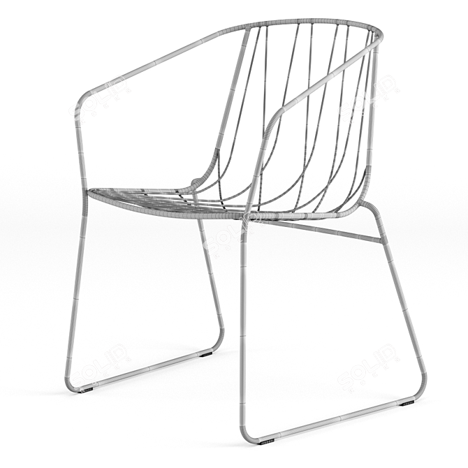 Chee Outdoor Chair with Armrests 3D model image 3
