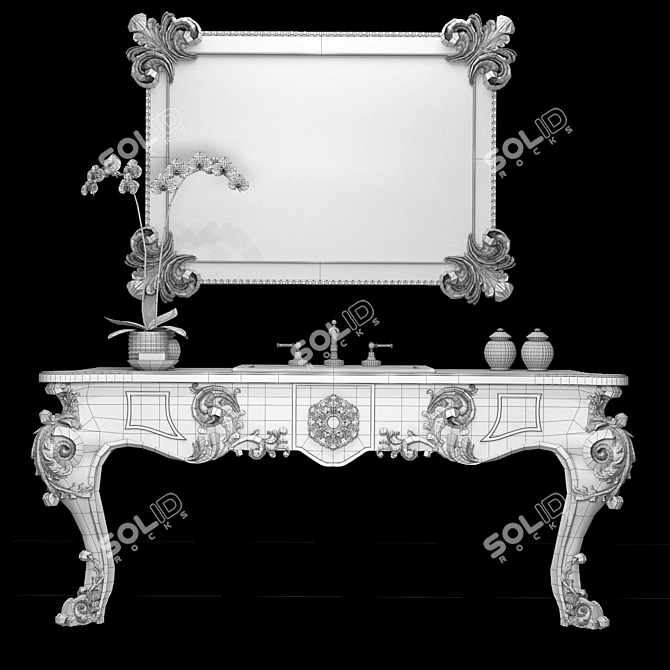 Zelio Bagno Console: Art-Deco Glamour 3D model image 3