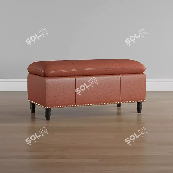 Elegant Emily Leather Ottoman 3D model image 1