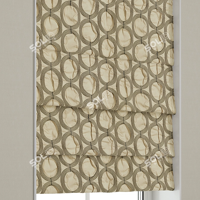 Elegant Roman Blinds Model 3D model image 3