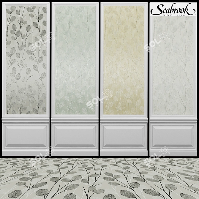 Seabrook Eco Chic II: USA-Made Acrylic Wallcovering 3D model image 1