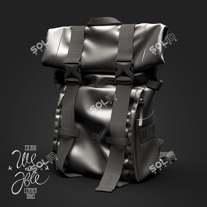 Urban Rolltop Backpack - Sleek and Stylish 3D model image 1