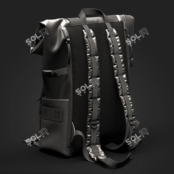 Urban Rolltop Backpack - Sleek and Stylish 3D model image 2