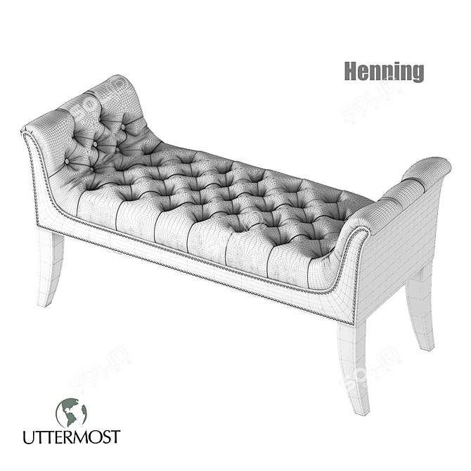 Elegant Henning Bench: Sophisticated Design 3D model image 2