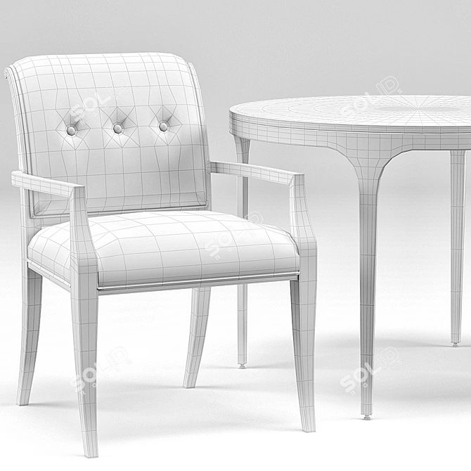 Snappy Mahogany Dining Chair and Eda Eucalyptus Dining Table 3D model image 3