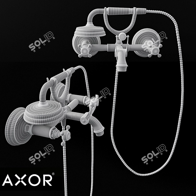 AXOR MONTREUX Exposed Bath Mixer - Classic Elegance 3D model image 3