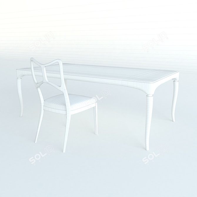 Elegant Dining Set: TINO Table with Natalina Chair 3D model image 2