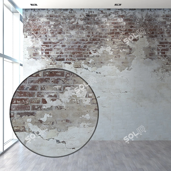 Rustic Loft Wall Panel 3D model image 1