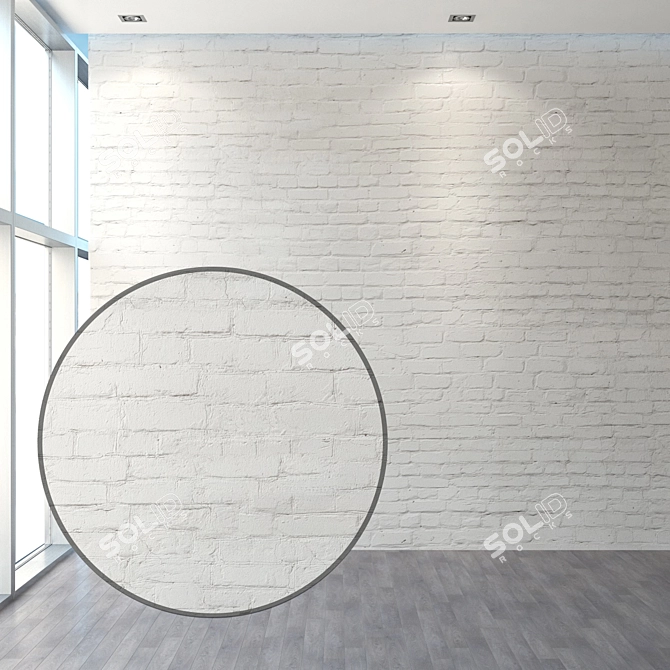 Title: Vintage White Brick Texture 3D model image 1