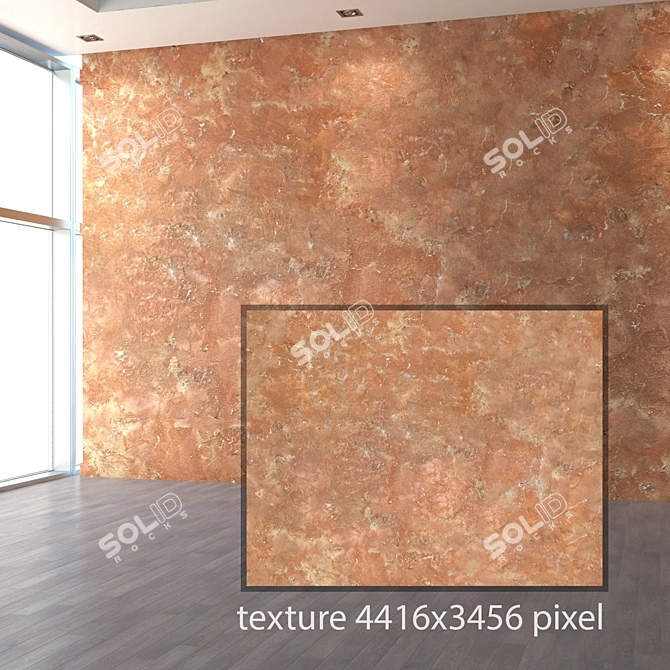 Embossed Plaster: Seamless Decorative Texture 3D model image 2