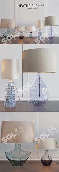 Elegant Blue Lamp Set - Heathfield & Co 3D model image 2