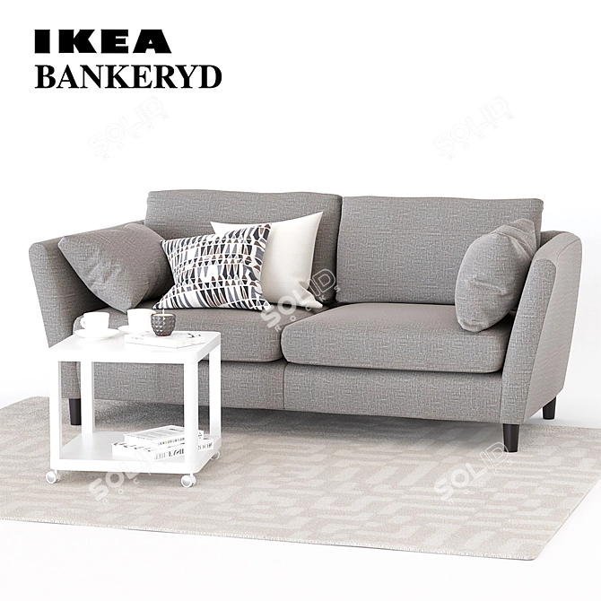 Stylish 3-Seater Sofa - Ikea BANKERYD 3D model image 1