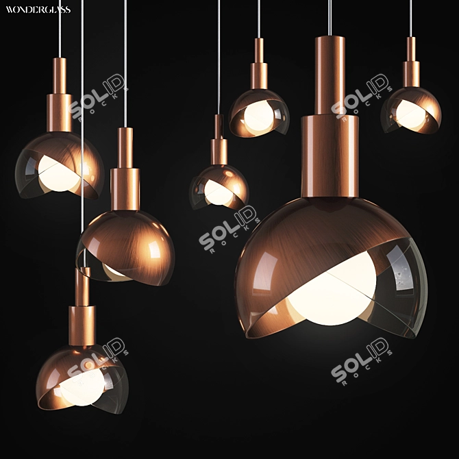 Copper and Glass Fusion: Wonderglass Calimero Suspension 3D model image 1