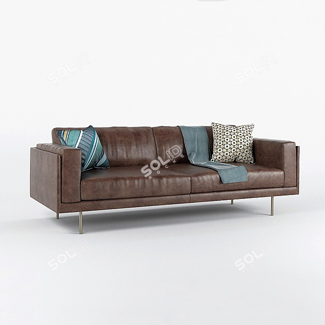 West Elm Dempsey Leather Sofa 3D model image 1