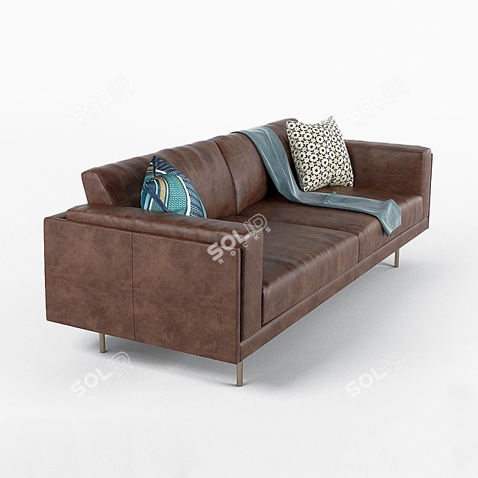 West Elm Dempsey Leather Sofa 3D model image 2