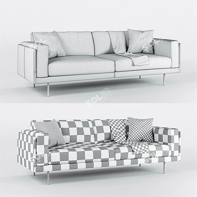 West Elm Dempsey Leather Sofa 3D model image 3