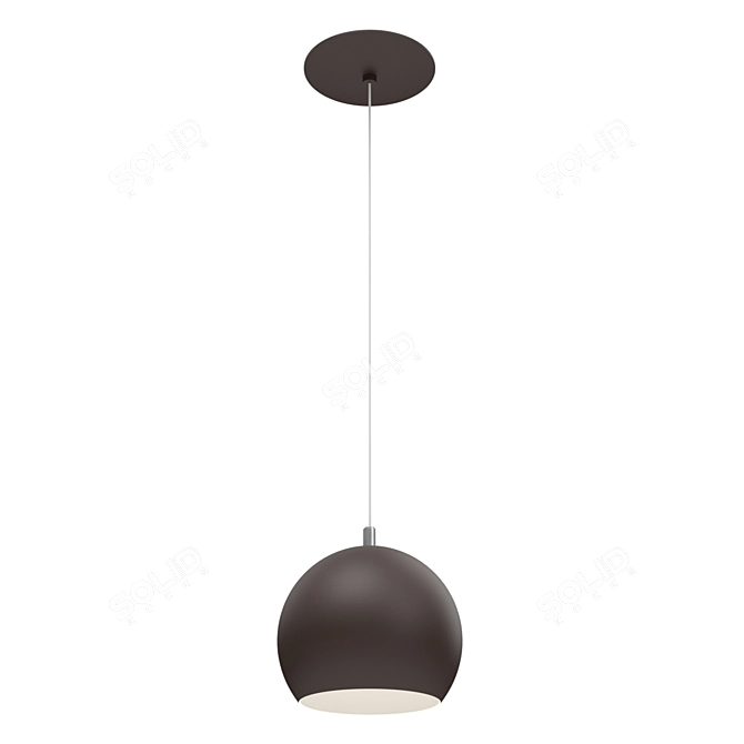 Elegant LED Suspension Light: PETTO Black Steel 3D model image 1