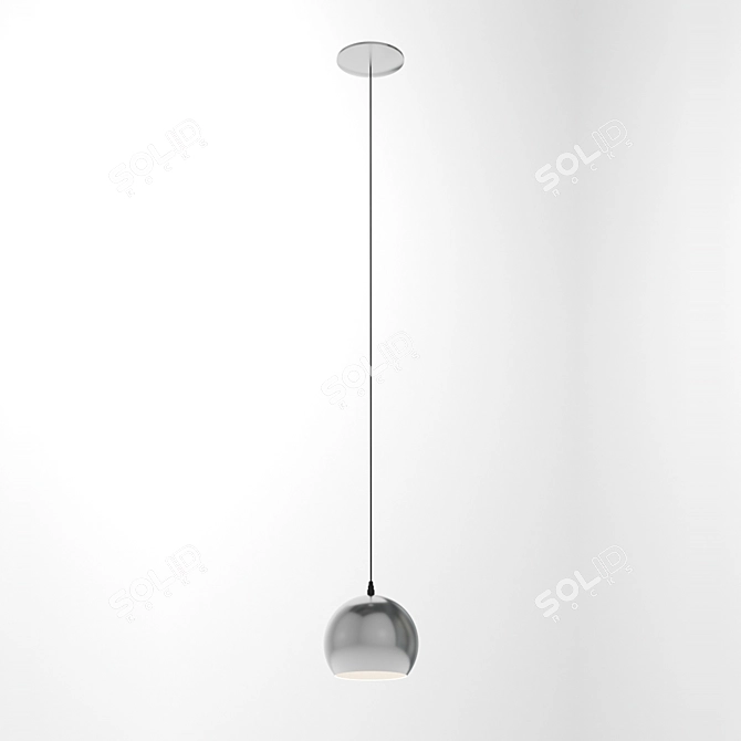 Elegant LED Chrome Pendant 3D model image 1