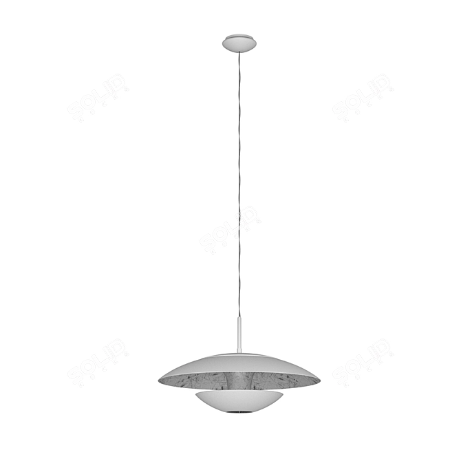 Elegance Nickel Suspension Light 3D model image 1