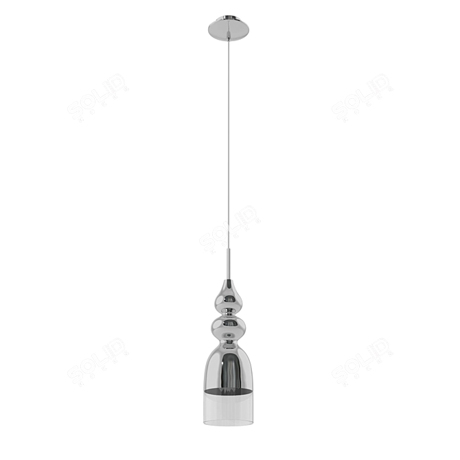 BOLANOS LED Suspended Light: Stylish Chrome & Glass Design 3D model image 1