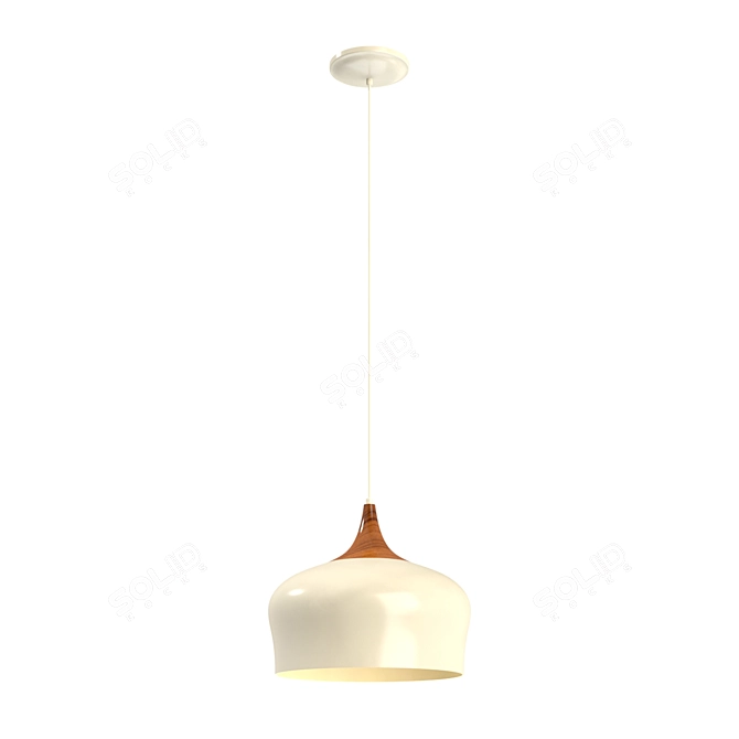 Elegant Steel and Oak Suspension 3D model image 1