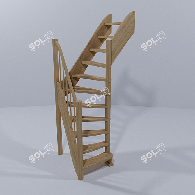 Versatile 90° Rotatable Ladder 3D model image 1