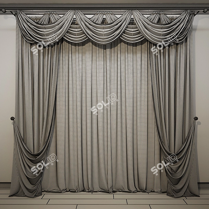 Corner-Tie Shadow Curtains 3D model image 2